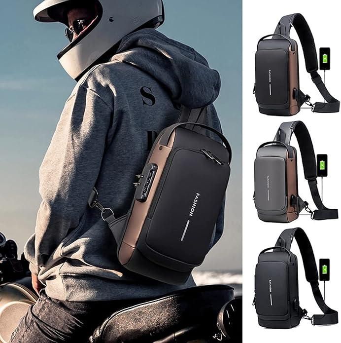 Waterproof Anti-Theft Sling Bag for Men & Women – USB Charging