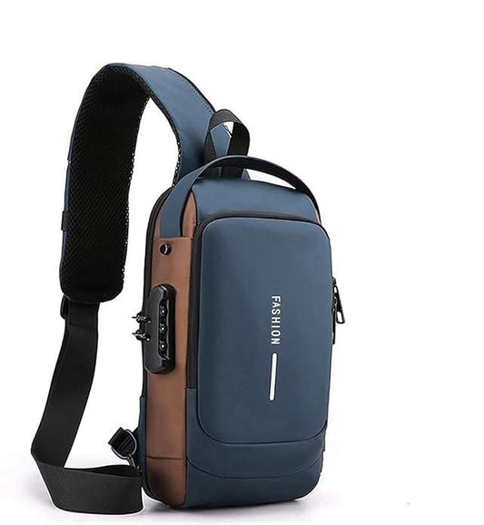 Waterproof Anti-Theft Sling Bag for Men & Women – USB Charging
